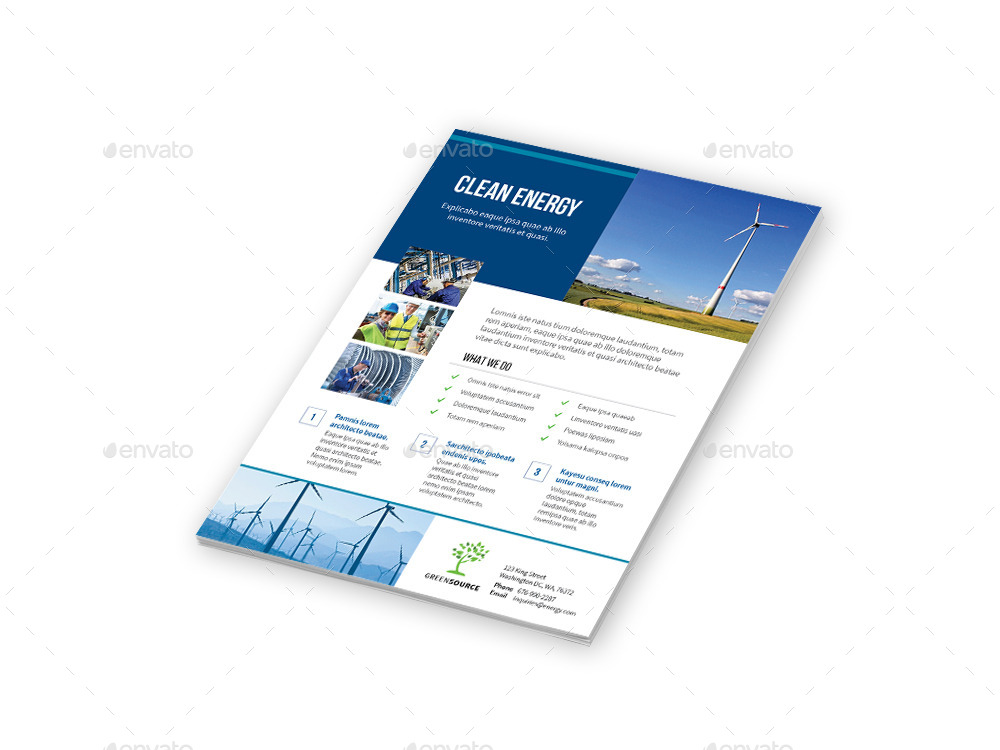 Energy Company Flyers 4 Options, Print Templates GraphicRiver